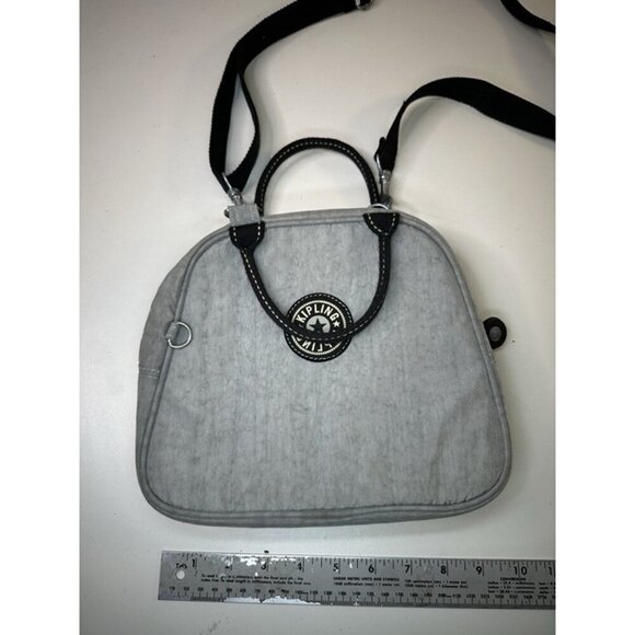 Kipling Small Gray Bag Pockets Logo Unisex Stitching - Picture 8 of 9